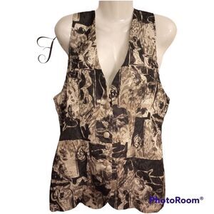 Vintage 90's vest with silver accent buttons